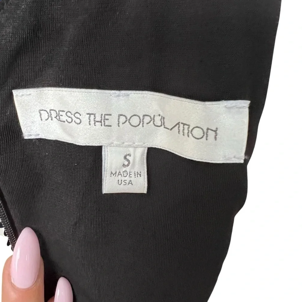 DRESS THE POPULATION Zoe Blue Sequin Dress Sz S - Picture 10 of 10